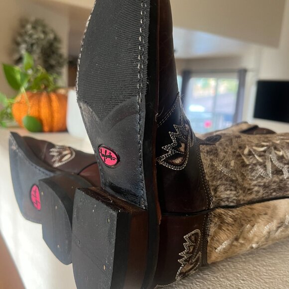 Lacy Brand Frost Style Tall Buckaroo in Lighter Brindle Hair-On Shaft, shin prot - Picture 5 of 5